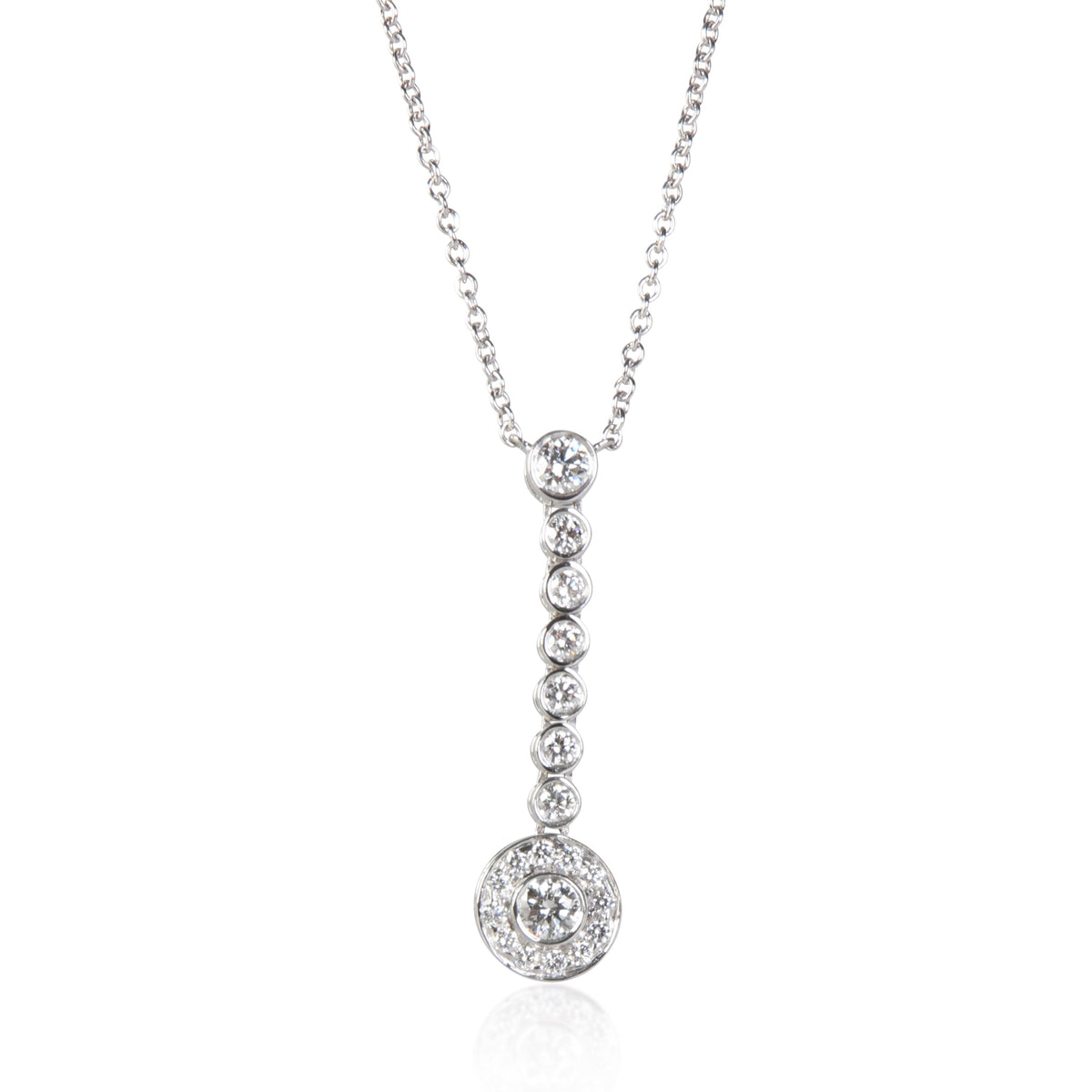Tiffany & Co. Platinum Diamond Circlet Drop Pendant fv