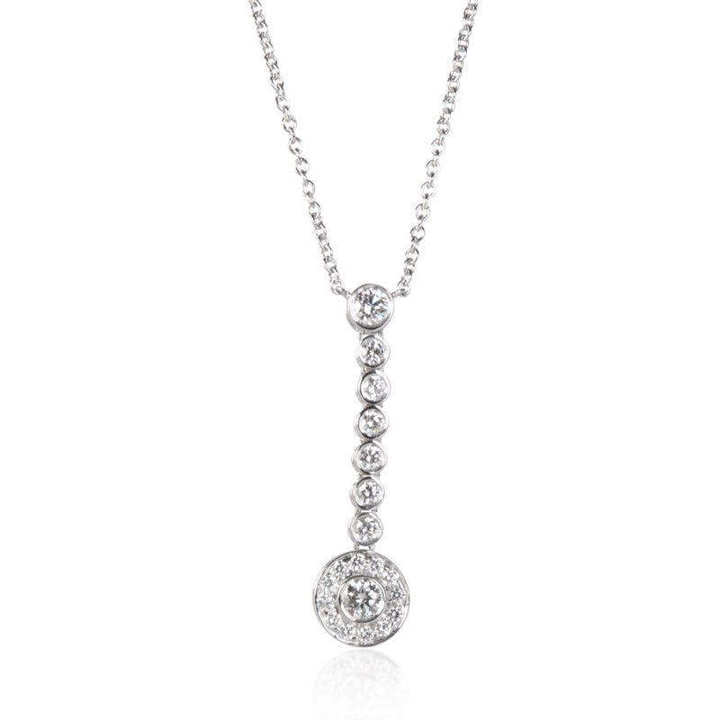 Tiffany & Co. Platinum Diamond Circlet Drop Pendant fv
