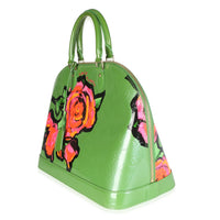 Louis Vuitton x Stephen Sprouse Vert Tonic Monogram Vernis Roses Alma GM Handbag 2