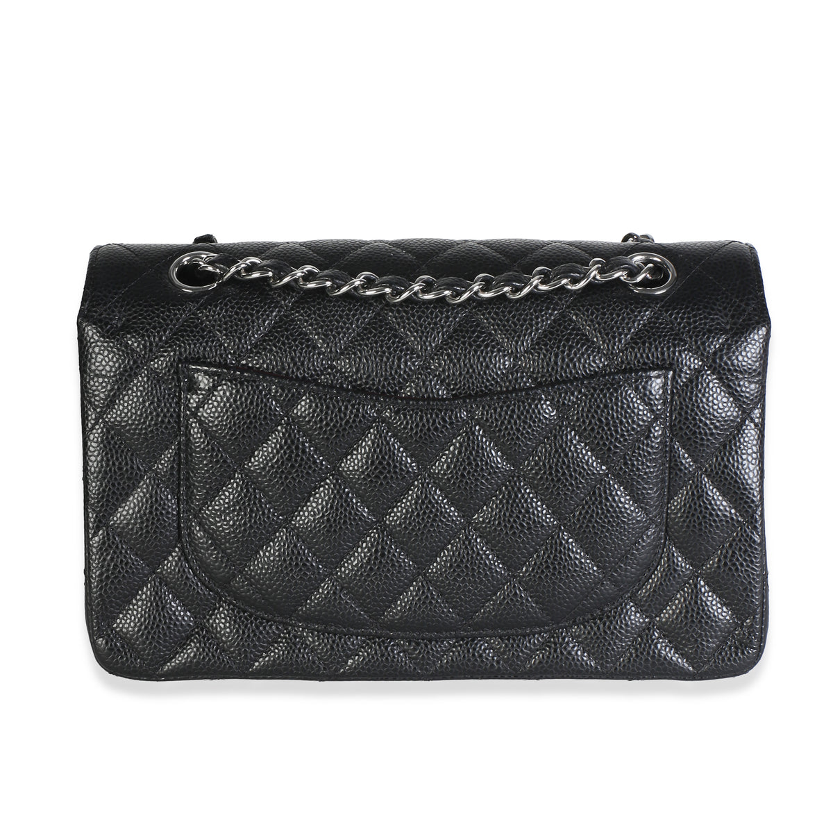 Chanel Black Quilted Caviar Small Classic Double Flap Bag Handbag 4