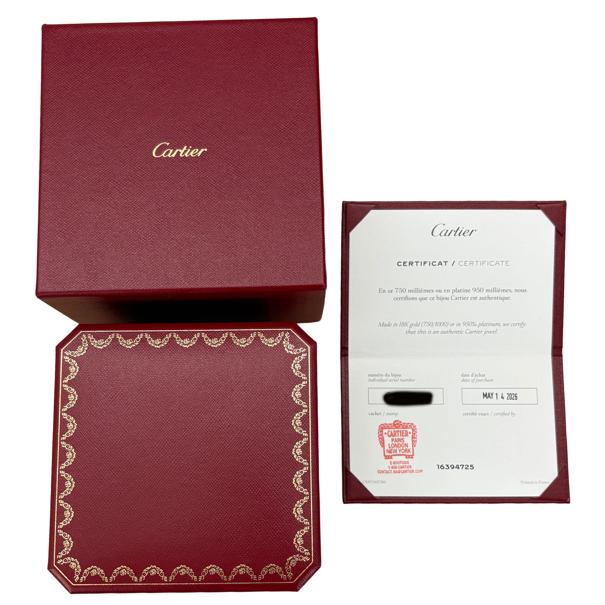 Cartier Yellow Gold Ecrou Bracelet box