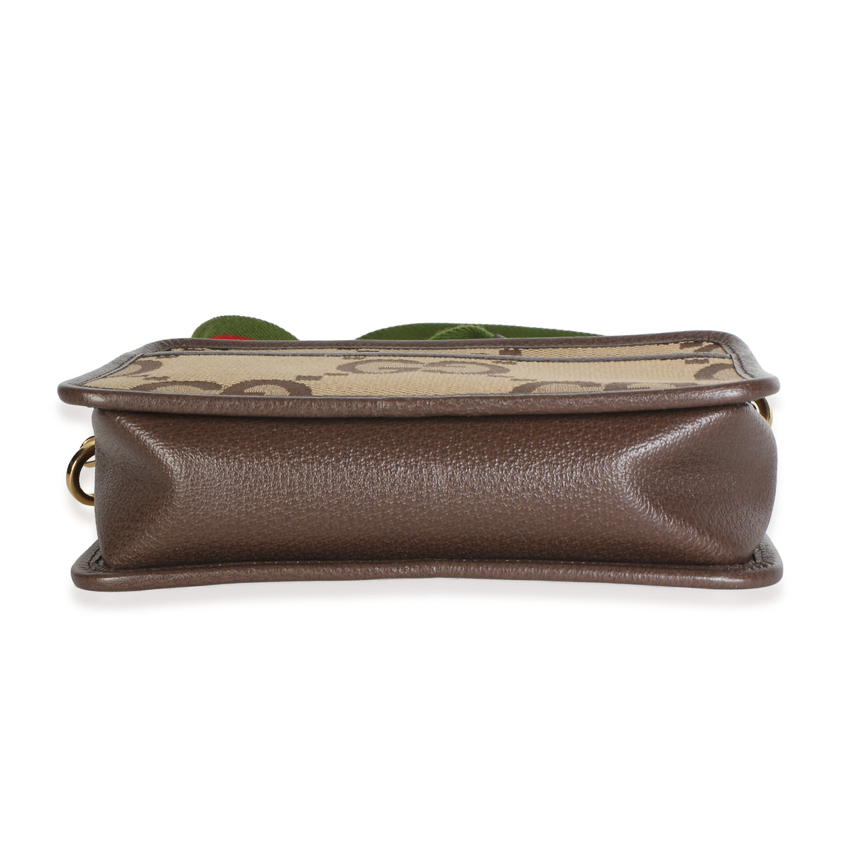 Gucci Camel Jumbo GG Canvas Textured Dollar Calfskin Web Mini Messenger Bag Handbag 6