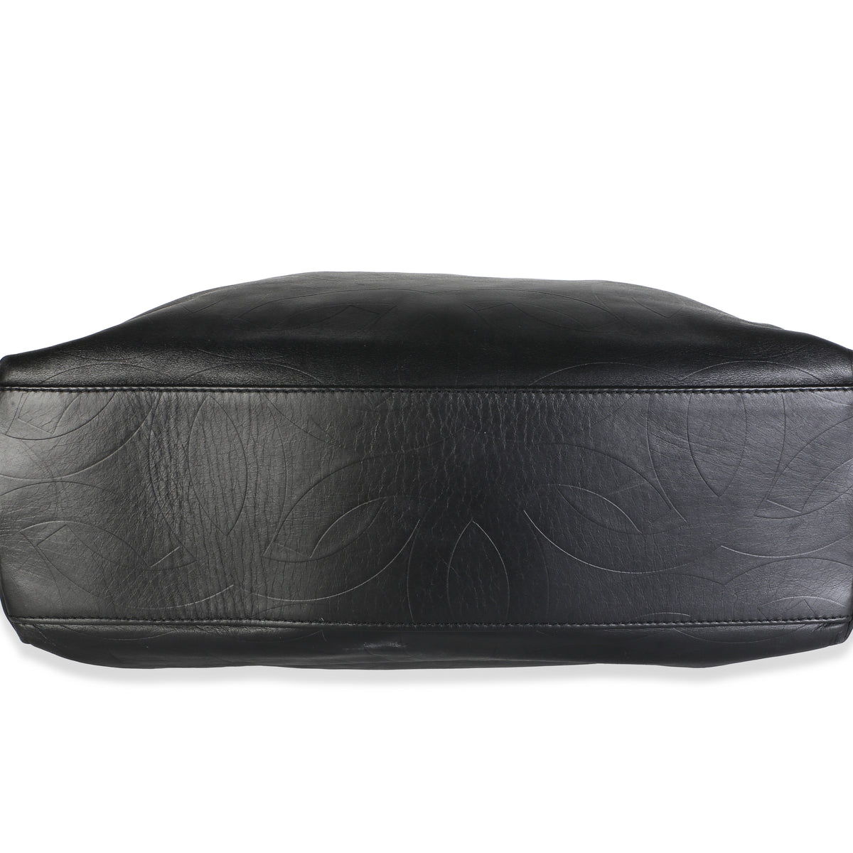 Chanel Vintage Black Embossed Lambskin CC Tote Handbag 6