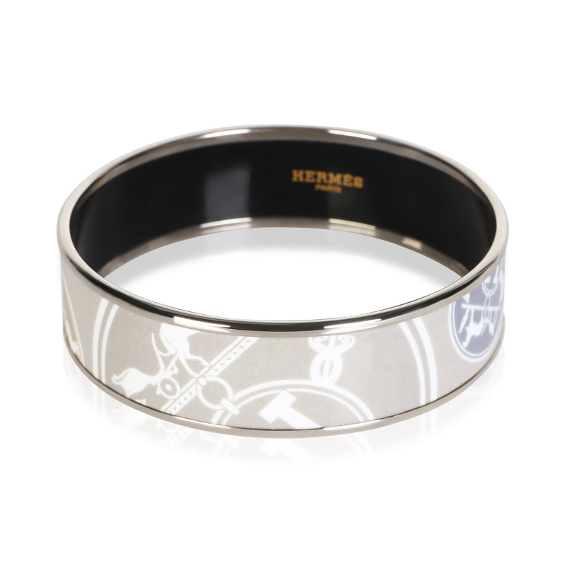 Hermès Ex Libris Wide Enamel Bracelet fv