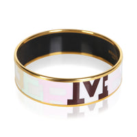 Hermès Gold Plated Capitales Wide Enamel Bracelet 2