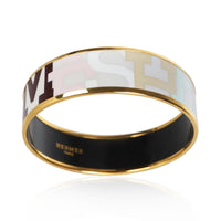 Hermès Gold Plated Capitales Wide Enamel Bracelet 4