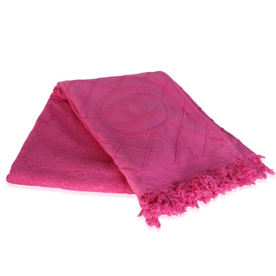 Chanel Pink Quilted Cotton CC Towel id