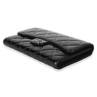 Chanel Black Quilted Patent CC Long Flap Wallet Wallet 6