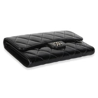 Chanel Black Quilted Patent CC Long Flap Wallet Wallet 7