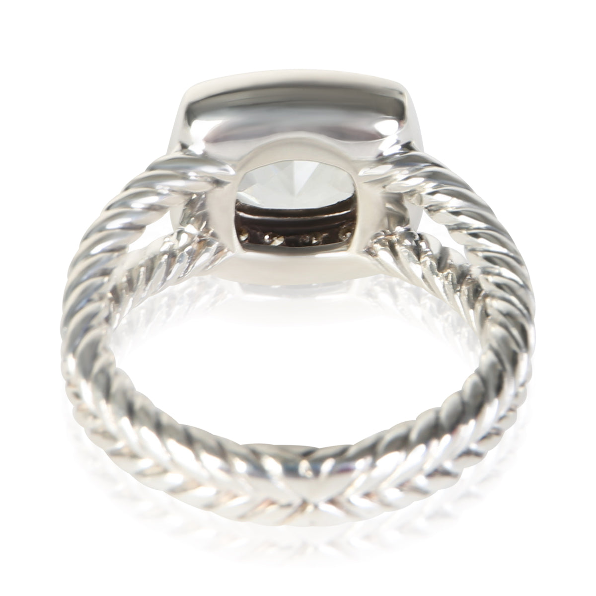David Yurman Sterling Silver Prasiolite and Diamond Petite Albion Ring 3