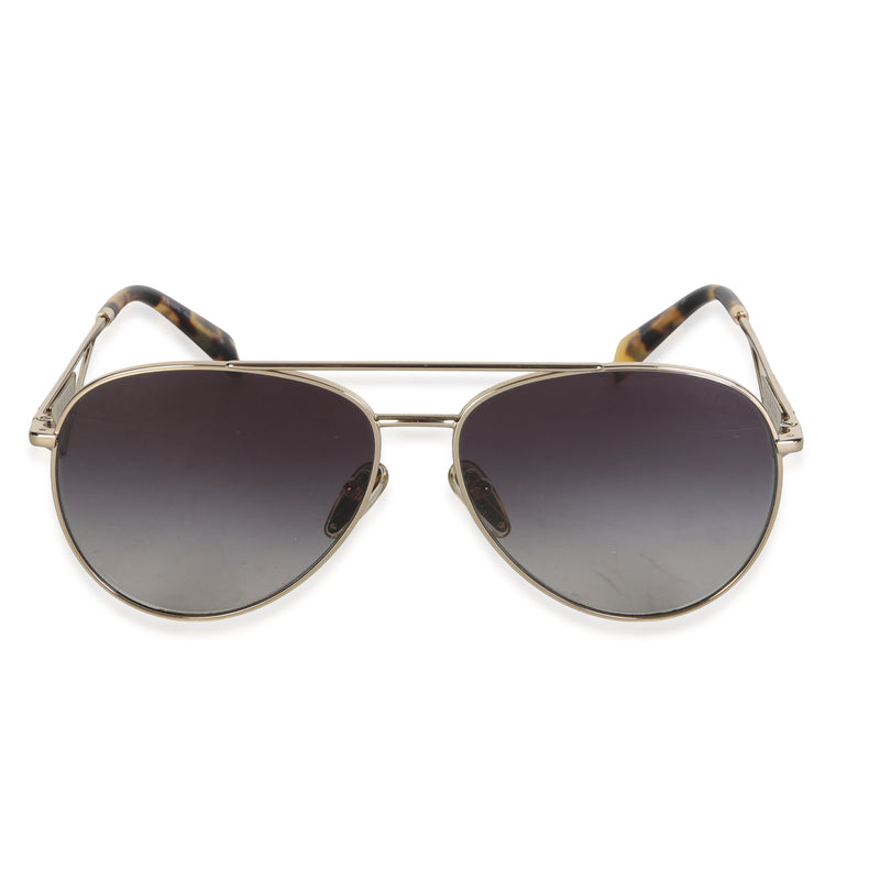 Prada Gold Metal Triangle Logo Aviator Sunglasses id