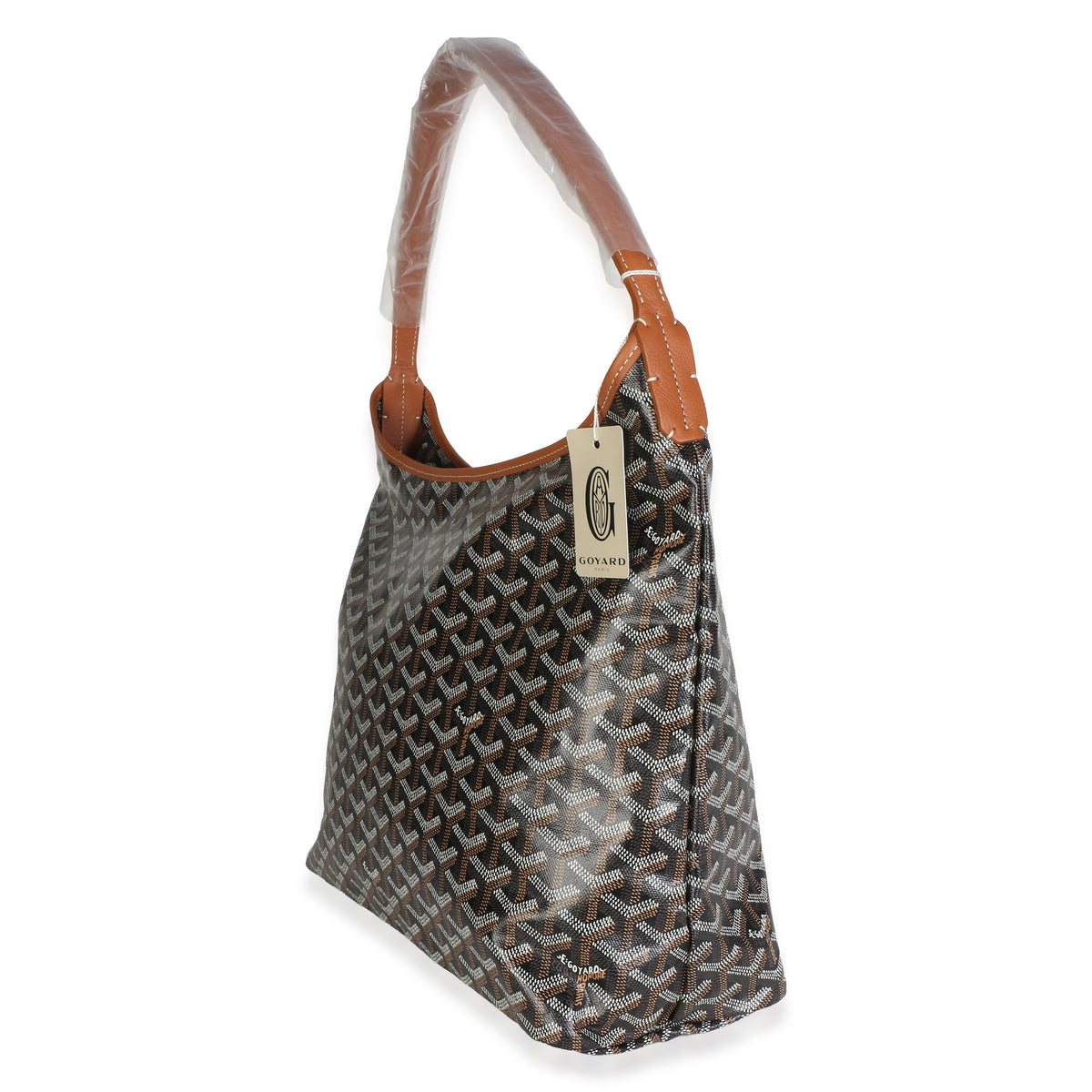 Goyard Black Tan ine Canvas Boheme Hobo Handbag 2