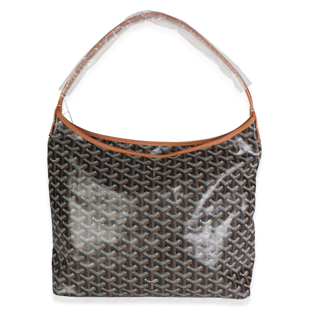 Goyard Black Tan ine Canvas Boheme Hobo Handbag 4