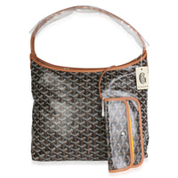 Goyard Black Tan ine Canvas Boheme Hobo Handbag 8