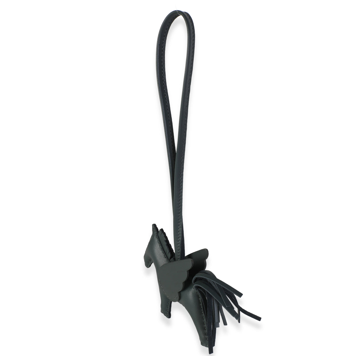 Hermès Vert Mangrove Milo Lambskin Rodeo Bag Charm PM 2