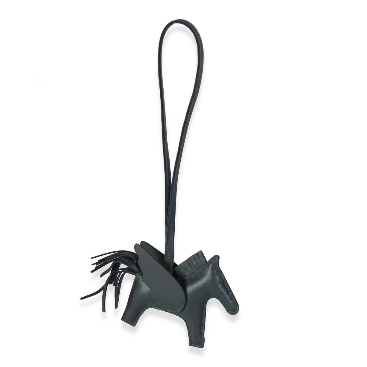 Hermès Vert Mangrove Milo Lambskin Rodeo Bag Charm PM 4