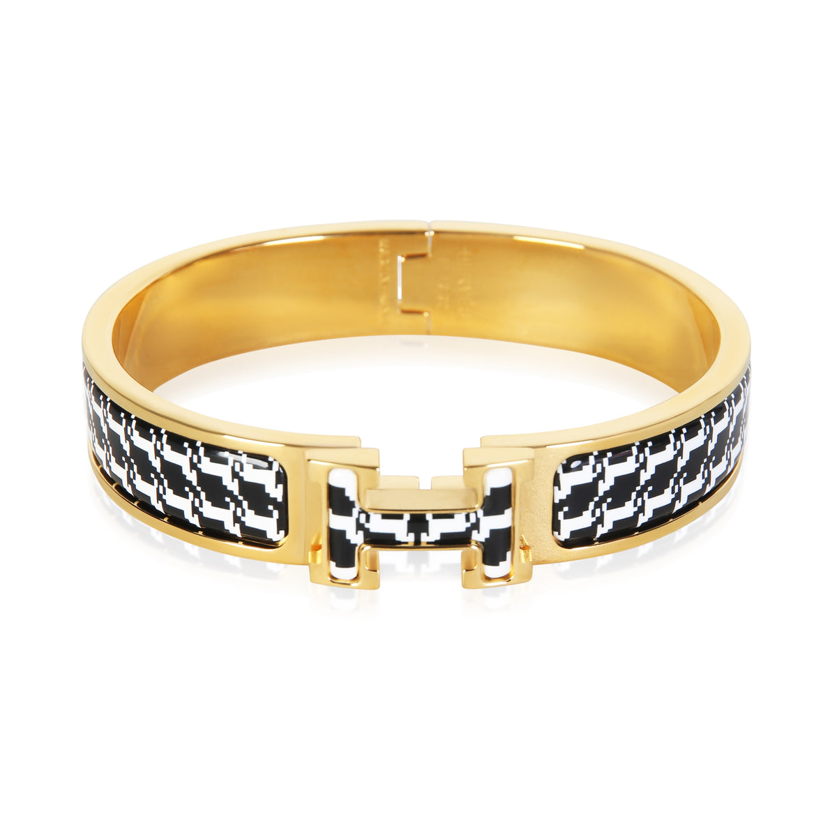 Hermès Gold Plated Clic H Cheval Pixel Bracelet fv