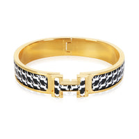 Hermès Gold Plated Clic H Cheval Pixel Bracelet fv