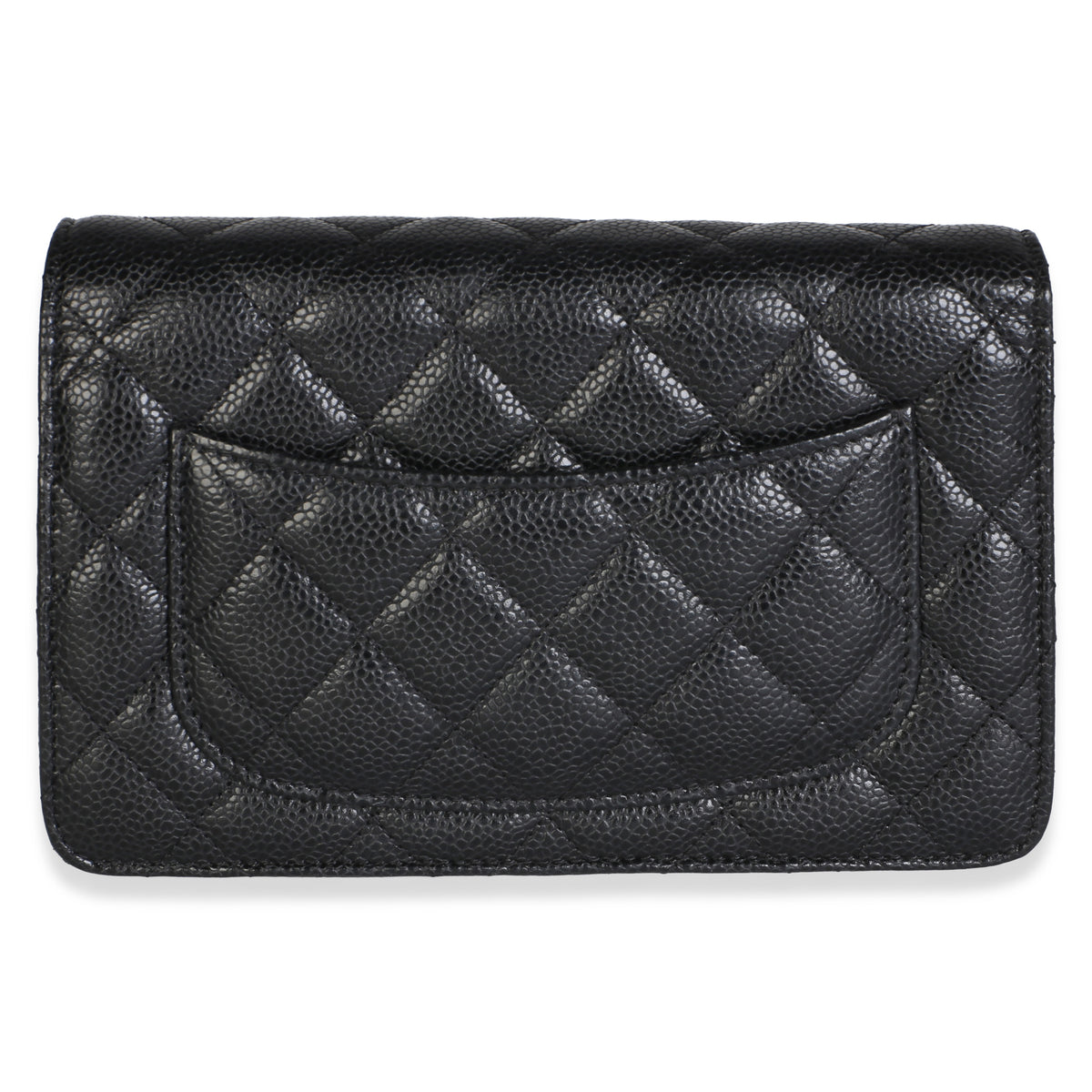 Chanel Black Quilted Caviar Classic Wallet On Chain Handbag 4