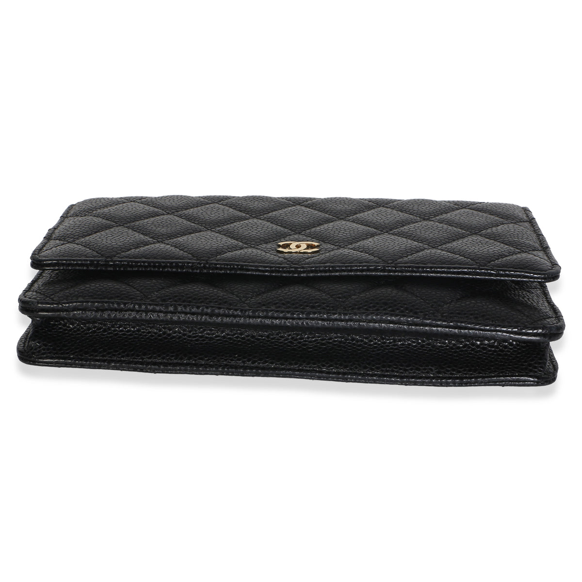 Chanel Black Quilted Caviar Classic Wallet On Chain Handbag 5