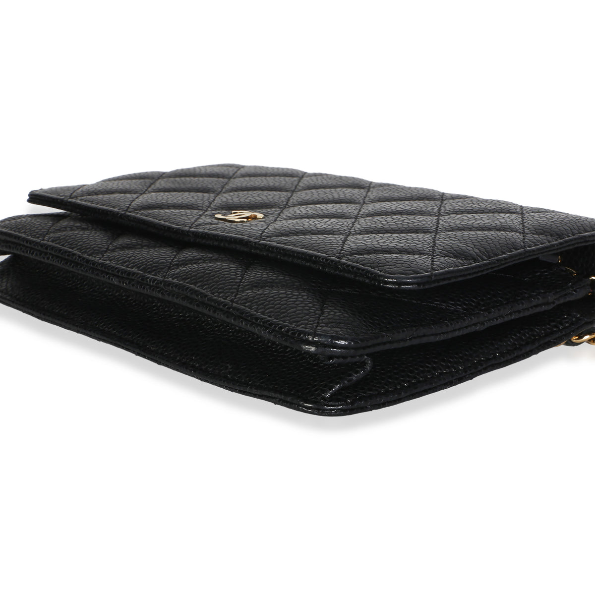Chanel Black Quilted Caviar Classic Wallet On Chain Handbag 6