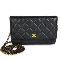 Chanel Black Quilted Caviar Classic Wallet On Chain Handbag id