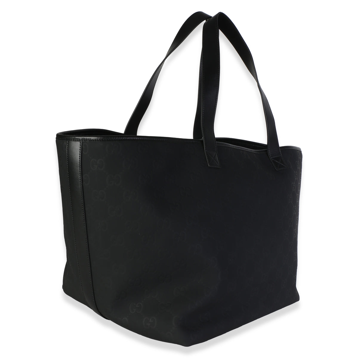 Gucci Black Embossed Rubber Effect Large Edge Tote Bag Handbag 2