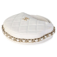 Chanel White Quilted Lambskin Chain Around Mini Pouch Handbag 6