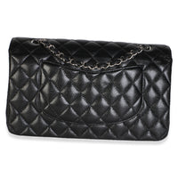 Chanel Black Quilted Caviar Medium Classic Double Flap Bag Handbag 4