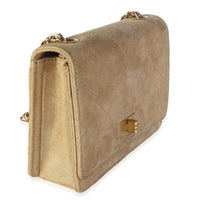 Chanel Vintage Iridescent Gold Quilted Suede Reissue Mini Flap Bag Handbag 3