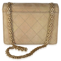 Chanel Vintage Iridescent Gold Quilted Suede Reissue Mini Flap Bag Handbag 4