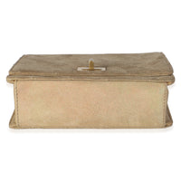 Chanel Vintage Iridescent Gold Quilted Suede Reissue Mini Flap Bag Handbag 5