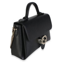 Gucci Black Dollar Calfskin Interlocking G Top Handle Shoulder Bag Handbag 3