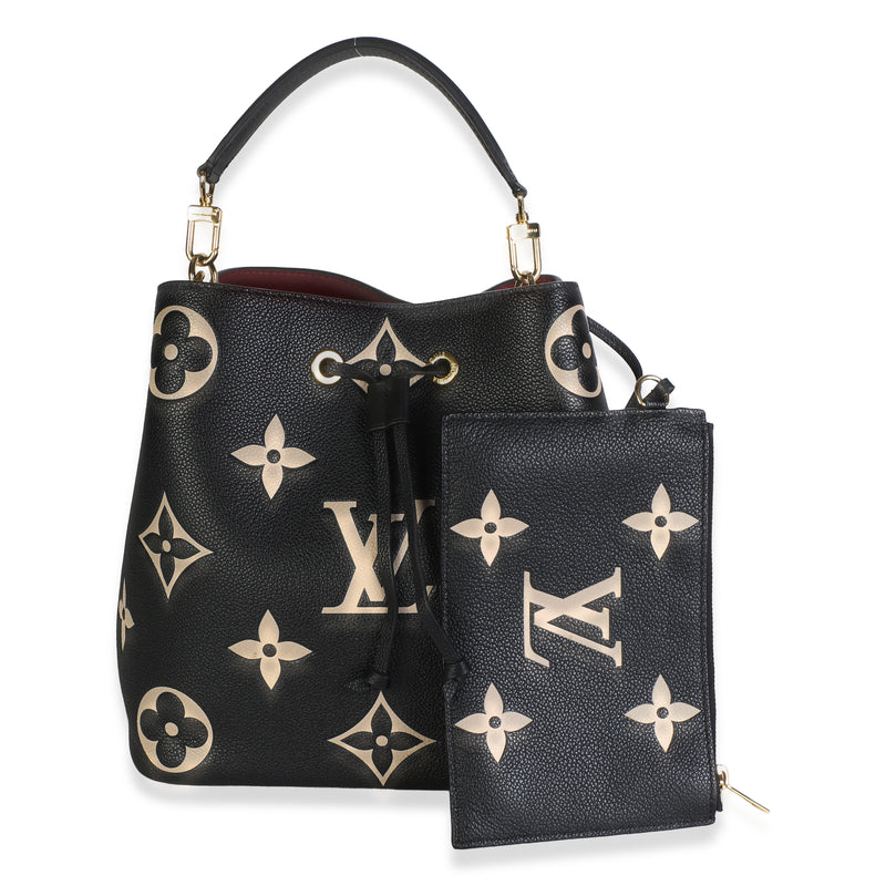 Louis Vuitton Black Beige Giant Monogram Empreinte NeoNoe MM Handbag id