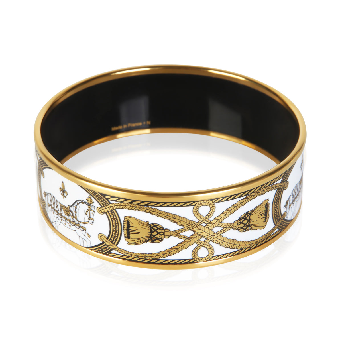 Hermès Gold Plated Grand Apparat Wide Enamel Bracelet 3