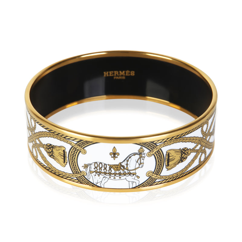 Hermès Gold Plated Grand Apparat Wide Enamel Bracelet fv