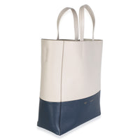 Celine Navy Beige Grained Calfskin Small Vertical Bi Cabas Tote Handbag 3