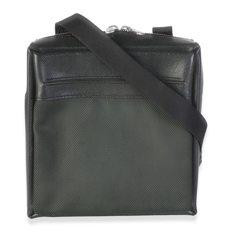 Louis Vuitton Epicea Black Taiga Canvas Sayan Messenger Bag Handbag id