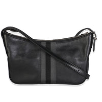 Gucci Black Calfskin Web Small Lunetta Crossbody Bag Handbag id