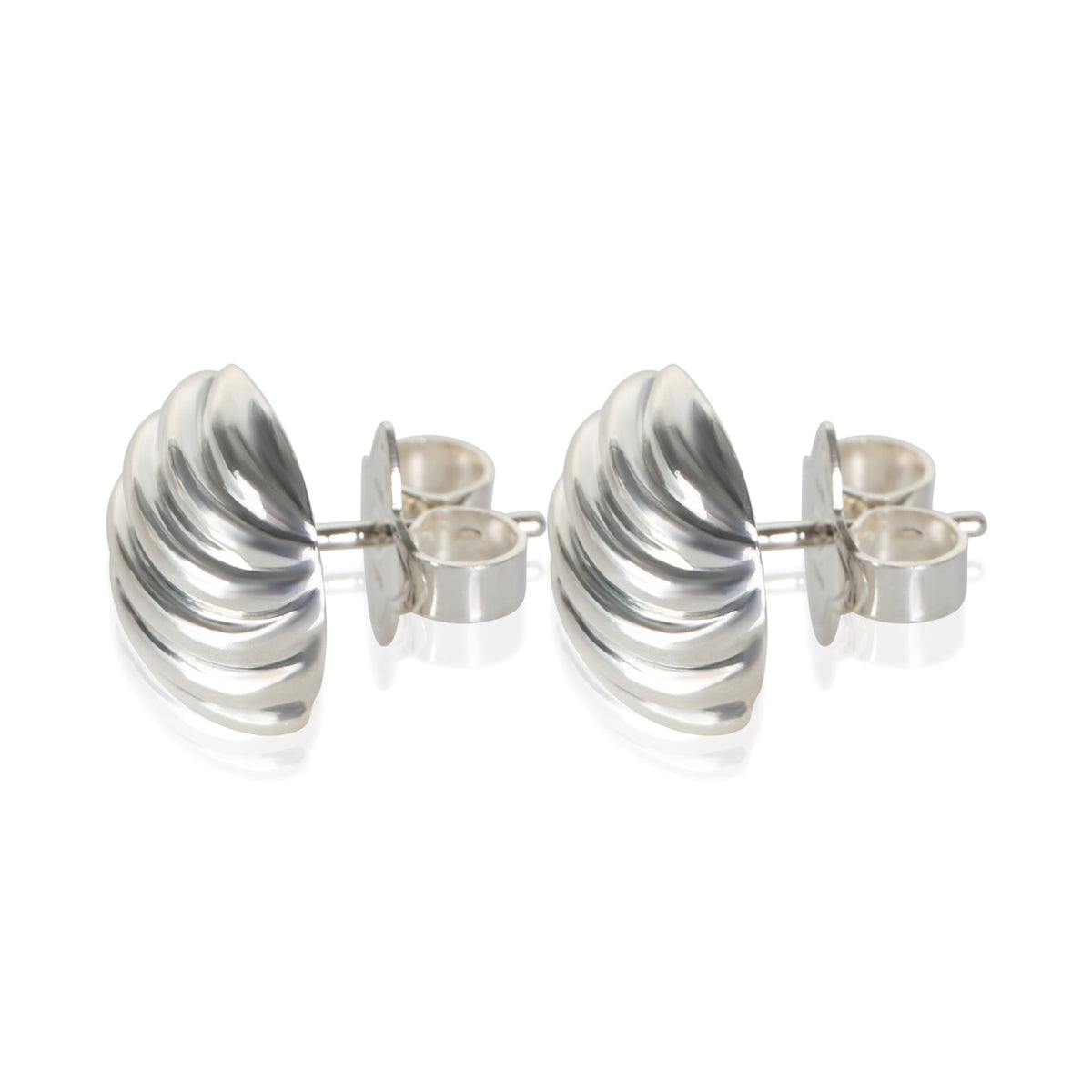 David Yurman Sterling Silver Sculpted Cable Stud Earrings 2