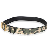 Louis Vuitton x TM Green Beige Monogramouflage Canvas Belt 85/34 2