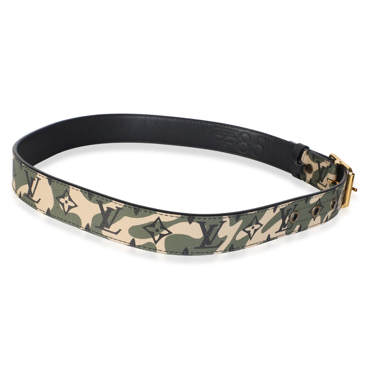 Louis Vuitton x TM Green Beige Monogramouflage Canvas Belt 85/34 4