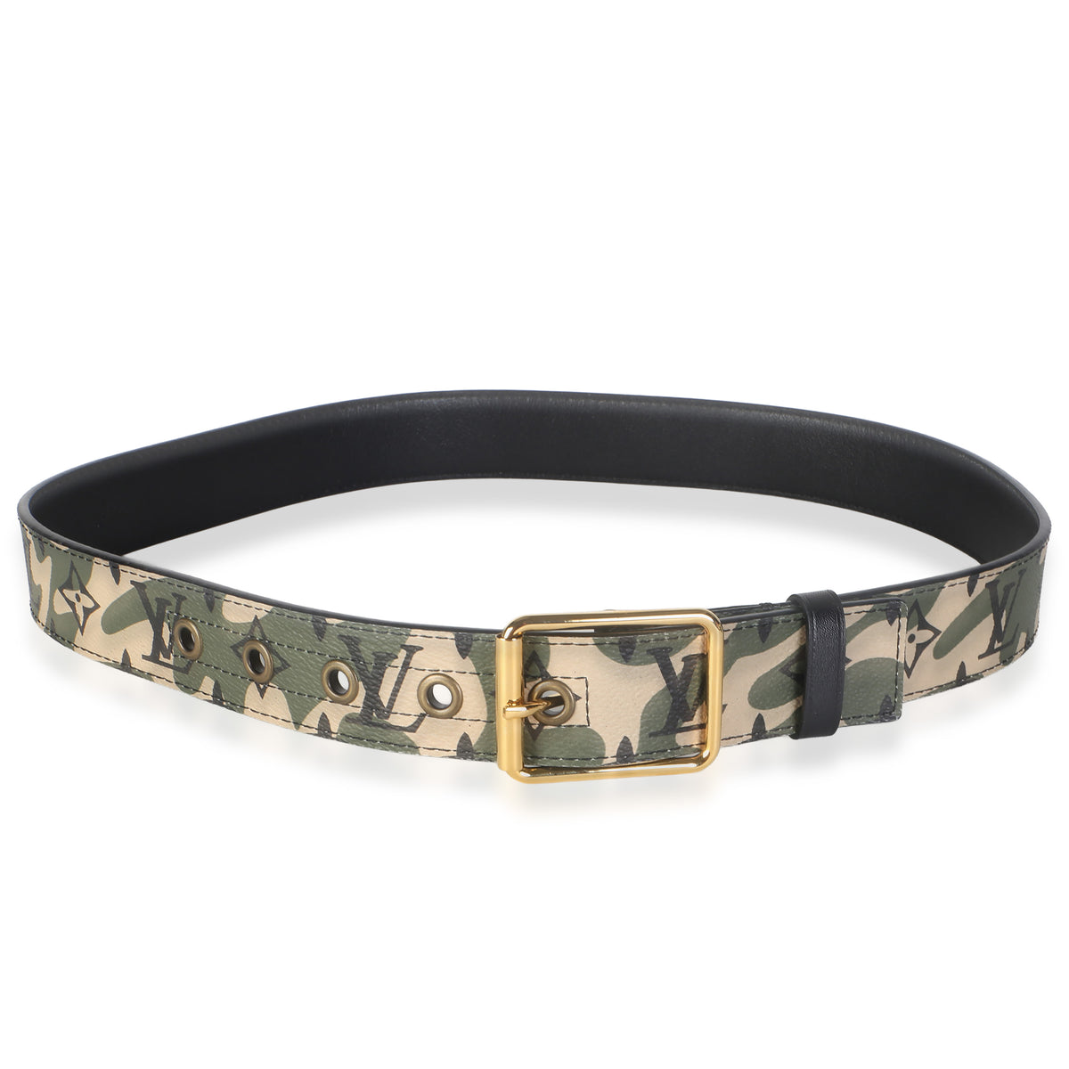 Louis Vuitton x TM Green Beige Monogramouflage Canvas Belt 85/34 id