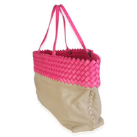 Bottega Veneta Pink Intrecciato Nappa Beige Shopper Tote Handbag 2