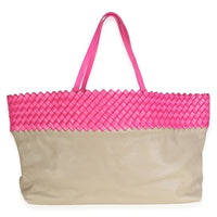 Bottega Veneta Pink Intrecciato Nappa Beige Shopper Tote Handbag 4