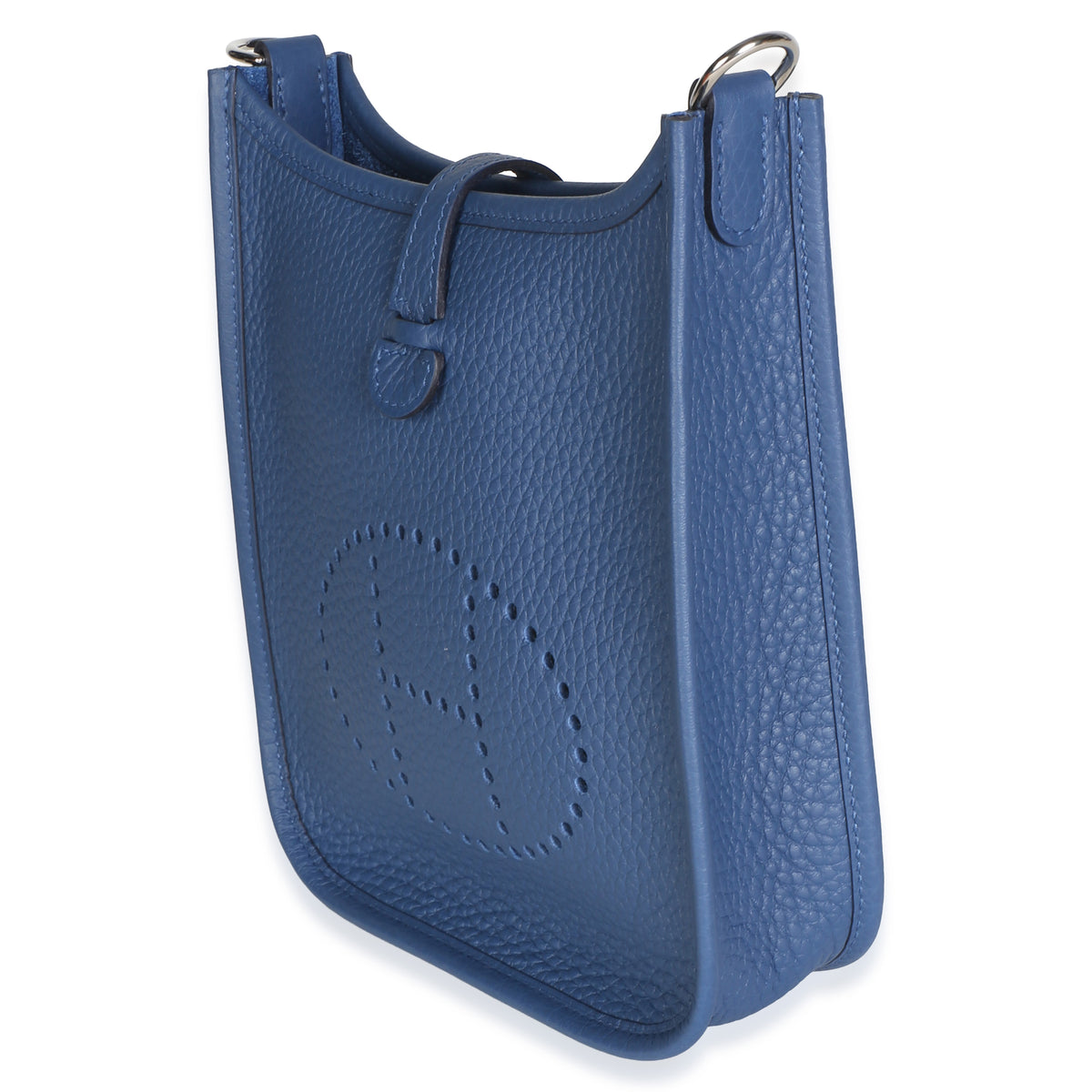 Hermès Bleu Tie Clemence Mini Evelyne TPM 16 PHW Handbag 2