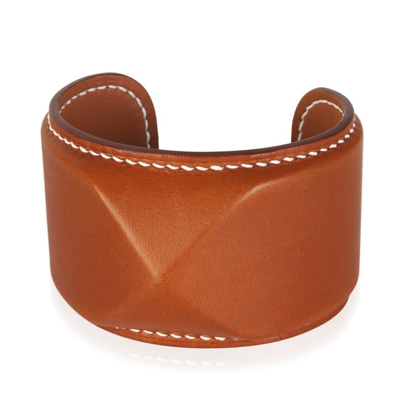 Hermès Medor Cuff In Fauve Leather Bracelet fv