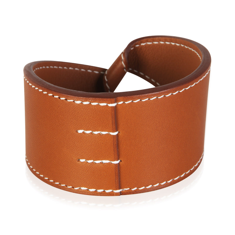 Hermès Twist Bangle In Fauve Calfskin Leather Bracelet fv