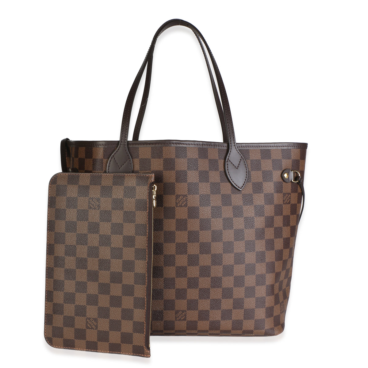 Louis Vuitton Damier Ebene Canvas Neverfull MM Handbag fv