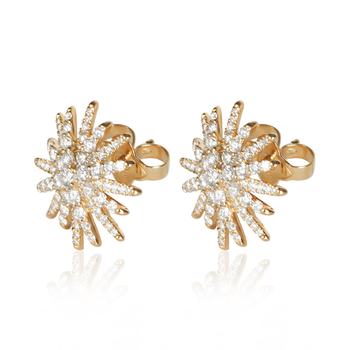 David Yurman Yellow Gold Diamond Starburst Earrings 2